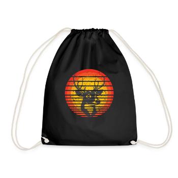 Deer forest animal - Drawstring Bag - black - Front