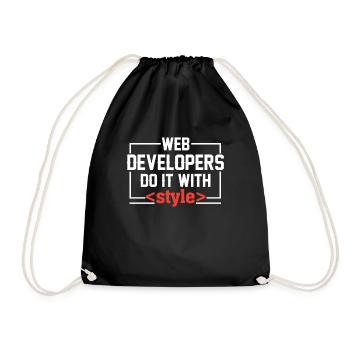 Web Developers Do It With - Drawstring Bag - black - Front