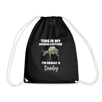 Donkey - Drawstring Bag - black - Front