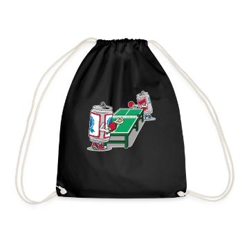 Drôle de bière pong nerd geek étudiant à boire jeu - Sac de sport léger - noir - Devant