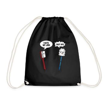 Toothbrush Toilet Toilet Toilet Funny Gift - Drawstring Bag - black - Front