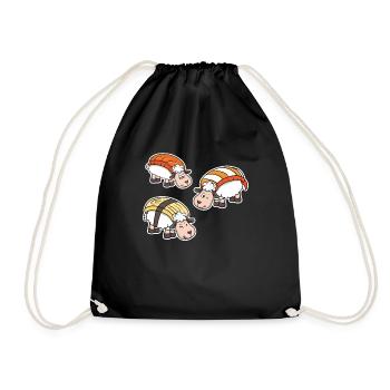 Sushi Schaf Schäfer Hirte Japan Lustig Geschenk - Turnbeutel - Schwarz - Vorne