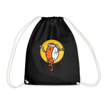 Sushi Karate Kampfsport Japan Lustig Geschenk - Turnbeutel - Schwarz - Vorne