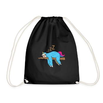 Sommeil zzzz Licorne paresseux cadeau - Sac de sport léger - noir - Devant