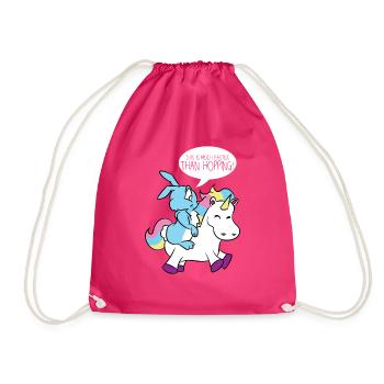 Schneller als hoppeln Hase Einhorn Geschenk - Turnbeutel - Fuchsia - Vorne