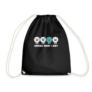 sheep - Drawstring Bag - black - Front