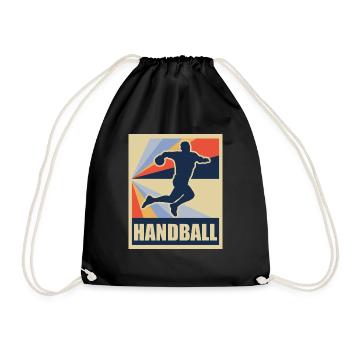 Handball ball sport retro cadeau - Sac de sport léger - noir - Devant