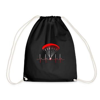 Paragliding pulse heart - Drawstring Bag - black - Front