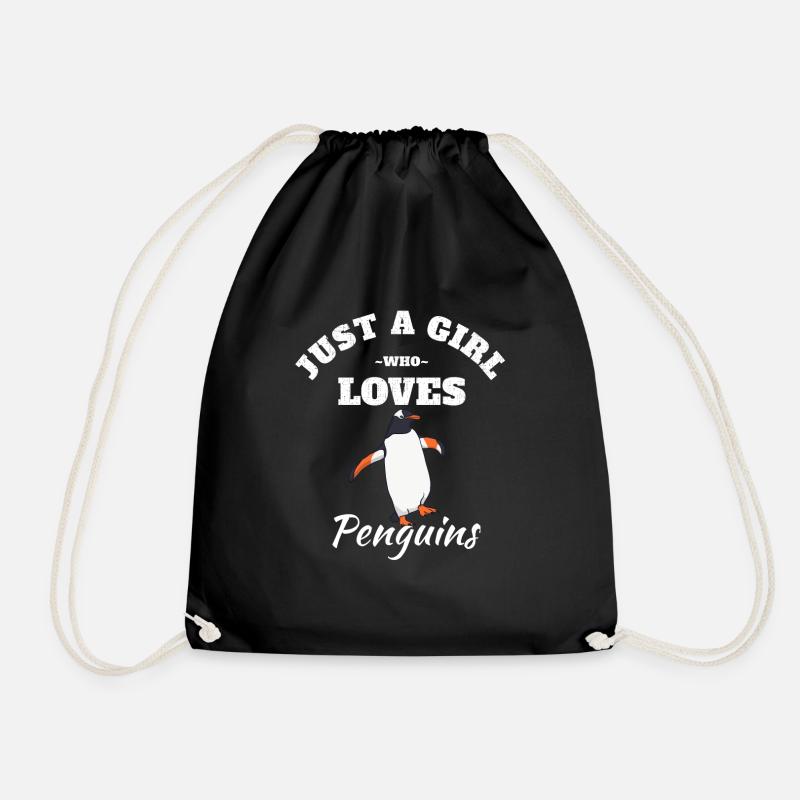 penguin - Drawstring Bag - black