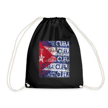 Cuba Flag distressed T-Shirt - Turnbeutel - Schwarz - Vorne
