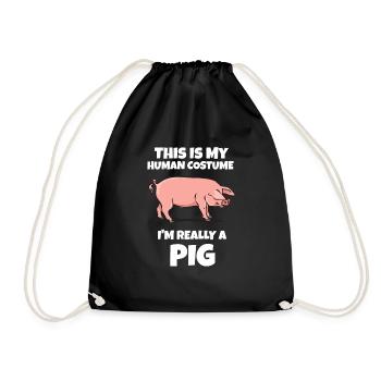 porc - Sac de sport léger - noir - Devant