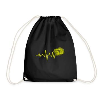 Heartbeat Photograph Foto Kamera Geschenkidee - Turnbeutel - Schwarz - Vorne