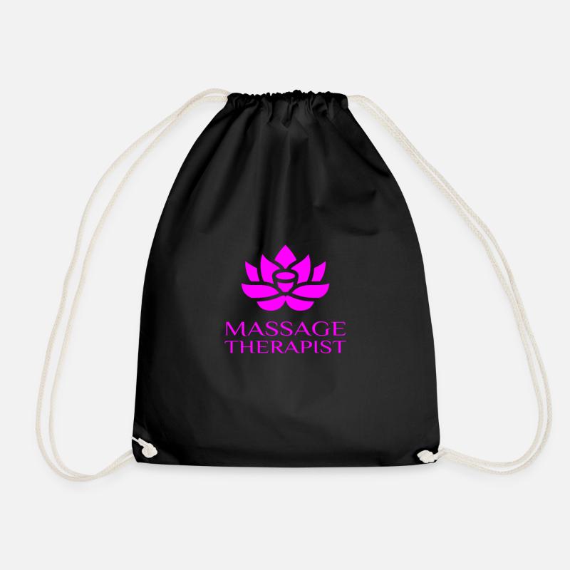 Massage Therapist Masseuse Masseur Minimal Elegant - Drawstring Bag - black