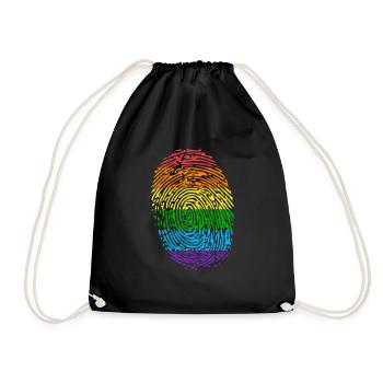 Gay Fingerprint | Gay Pride, Gay, LGBT - Drawstring Bag - black - Front