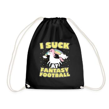 I Suck At Fantasy Football Soccer Sport - Drawstring Bag - black - Front