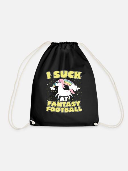 I Suck At Fantasy Football Soccer Sport - Drawstring Bag - black