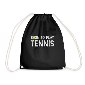 Tennis tennis racket tennis court - Drawstring Bag - black - Front