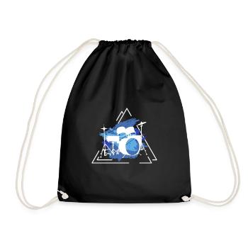 Schlagzeug Geschenk Schlagzeugspieler Percussion - Turnbeutel - Schwarz - Vorne