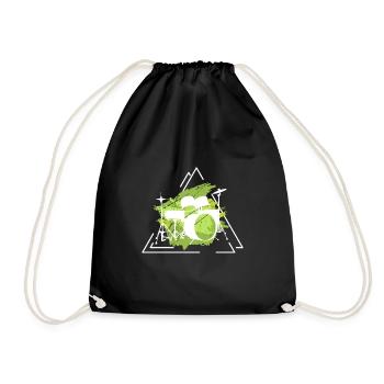 Schlagzeug Geschenk Schlagzeugspieler Percussion - Turnbeutel - Schwarz - Vorne