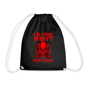 I'm Your Worst Nightmare Kettensäge Geschenkidee - Turnbeutel - Schwarz - Vorne