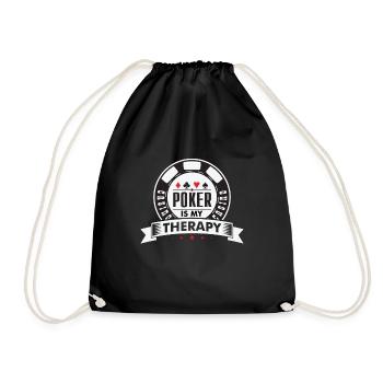 Gambling casino lasvegas poker gift idea - Drawstring Bag - black - Front