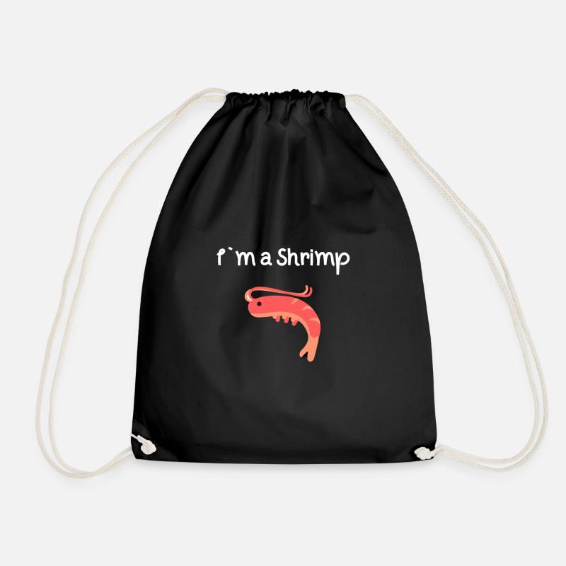 shrimp t-shirt shrimp - Drawstring Bag - black