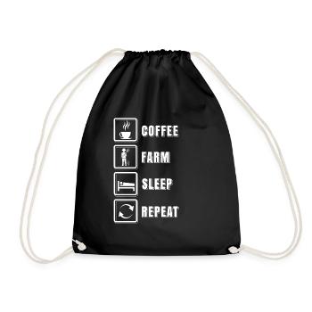 Landwirtschaft Kaffee Landwirt - Turnbeutel - Schwarz - Vorne