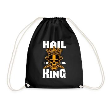 Hail To The King Skull Gift Idea - Drawstring Bag - black - Front