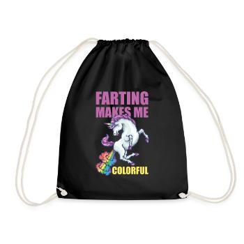 Farting Makes Me Colorful Licorne Idée de cadeau - Sac de sport léger - noir - Devant