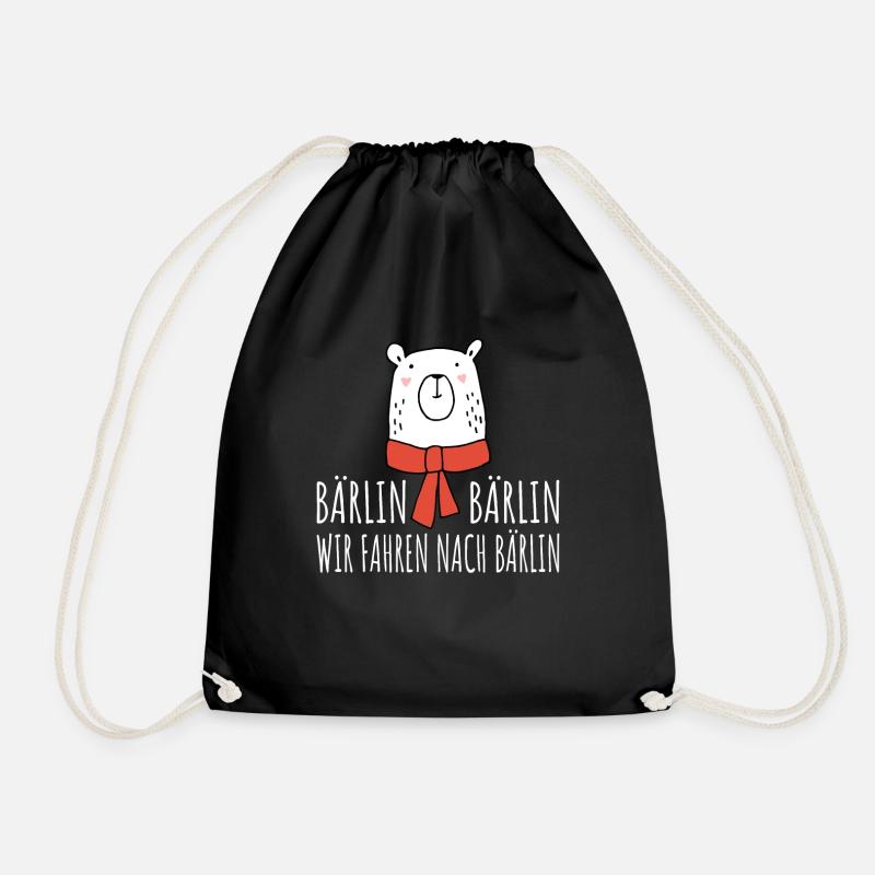 BÄRLIN | We drive to Berlin | Capital Bear - Drawstring Bag - black