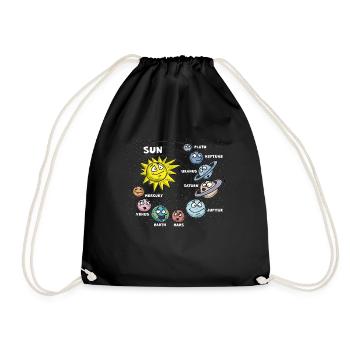 Enfants Soleil Planète Planète Système solaire Système - Sac de sport léger - noir - Devant