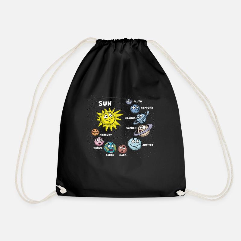 Kinder Sonne Planet Planeten Sonnensystem System - Turnbeutel - Schwarz