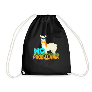 No Prob-Llama Llama Lama Alpaca Camel Gift - Drawstring Bag - black - Front