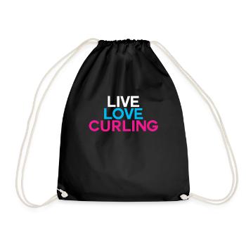 Curling curling - Drawstring Bag - black - Front