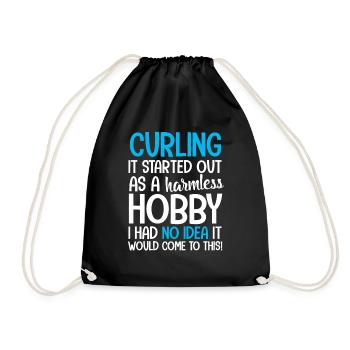 Curling curling - Drawstring Bag - black - Front