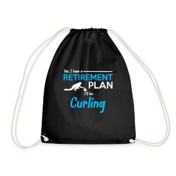 Curling curling - Drawstring Bag - black - Front