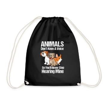 Les animaux n'ont pas de voix Droits des animaux Droits des animaux - Sac de sport léger - noir - Devant