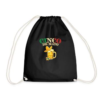 Drapeau mexicain Cinco de Mayo T-shirt avec une bière et - Sac de sport léger - noir - Devant