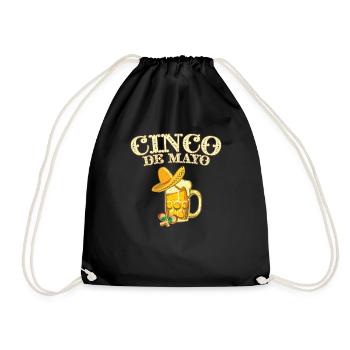 Cinco de Mayo T-Shirt mit Bierdesign und - Turnbeutel - Schwarz - Vorne