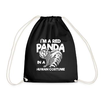 Roter Panda Tiergeschenk - Turnbeutel - Schwarz - Vorne