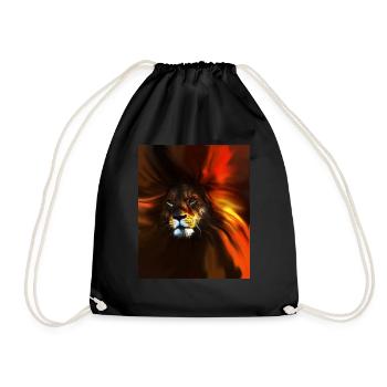 Lion - Majestic King - Drawstring Bag - black - Front