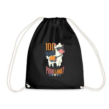 100 jours d'école Llama Lama Peru Alpaca - Sac de sport léger - noir - Devant