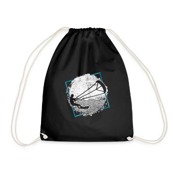 Kitesurfen Sportler - Turnbeutel - Schwarz - Vorne