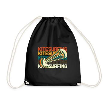 Kitesurfen Kitesurfer - Turnbeutel - Schwarz - Vorne