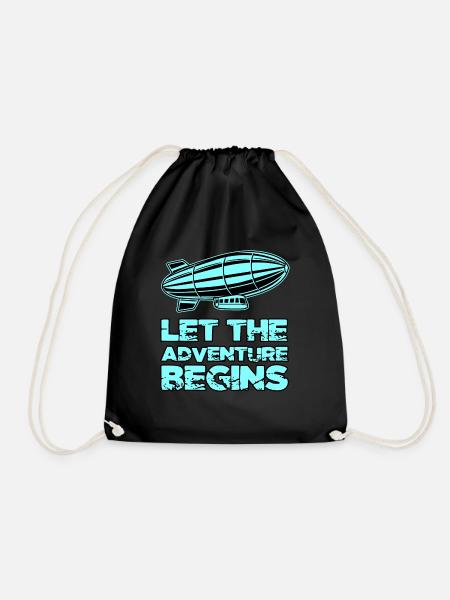 Let The Adventure Begins Zeppeline Adventure - Turnbeutel - Schwarz