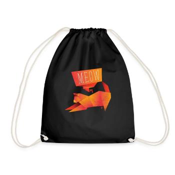 Enfant de papier chat chat origami gueule de bois - Sac de sport léger - noir - Devant