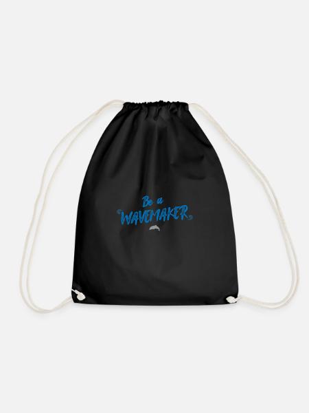Be a Wavemaker T-shirt - Drawstring Bag - black