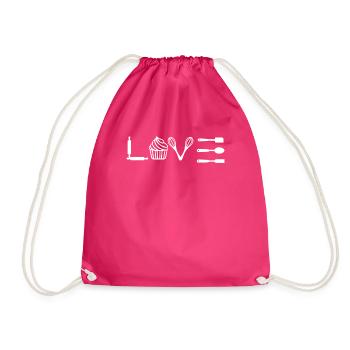 Bäcker - Bäckerin - Spruch - Backen - Liebe - Turnbeutel - Fuchsia - Vorne