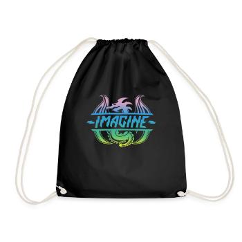 Imagine Fantasy Dragon Tattoo Style Design - Drawstring Bag - black - Front