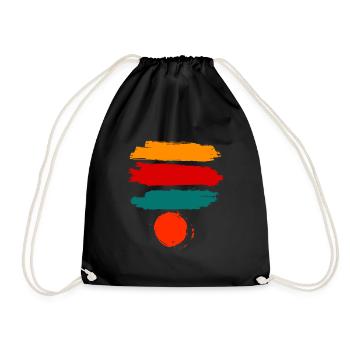 Brush Stroke - Drawstring Bag - black - Front